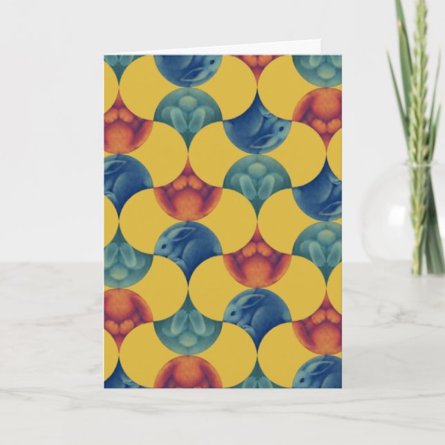 二つ折りカード ウサギの模様  Card - Pattern of Rabbit - (Front)