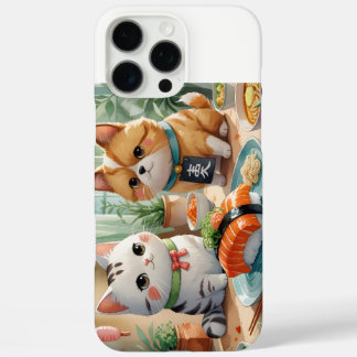 「仲良し猫の寿司時間（Cat Friends' Sushi Time）」 iPhone 16 Pro Max Case
