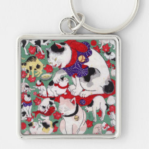 作者不詳 Cats, Author unknown Keychain