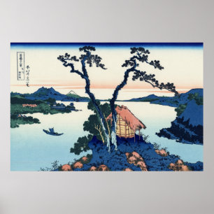 信州諏訪湖, 北斎 View Mt.Fuji from Lake Suw Poster