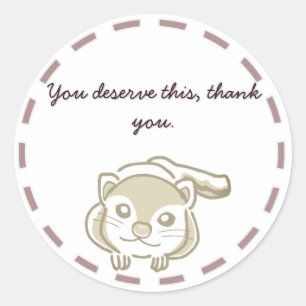 優しいムササビデザインのパステルカラー CLASSIC ROUND STICKER