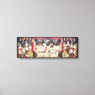 兎の相撲, 芳藤 Sumo Rabbits, Yoshifuji, Ukiyo-e Canvas Print