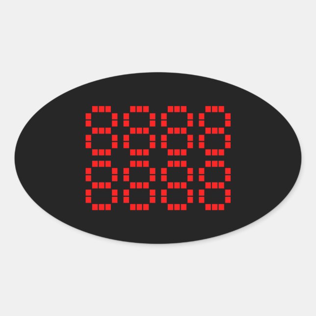 八八八八八八八八 88888888 | Lucky Numbers Oval Sticker (Front)