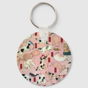 其のまま地口猫飼好五十三疋（上）, 国芳 Cats(1), Kuniyoshi, Ukiyo-e Keychain