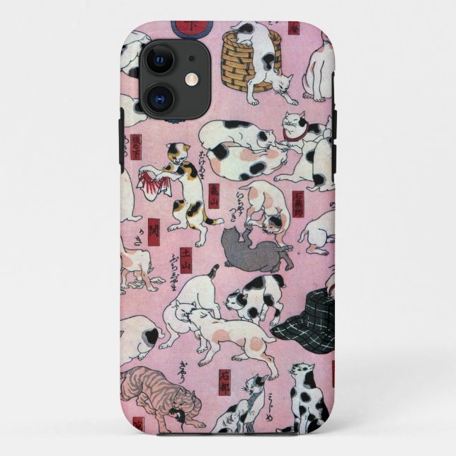 其のまま地口猫飼好五十三疋（下）, 国芳 Cats(3), Kuniyoshi, Ukiyo-e Case-Mate iPhone Case (Back)