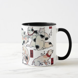 其のまま地口猫飼好五十三疋（下）, 国芳 Cats(3), Kuniyoshi, Ukiyo-e Mug