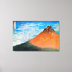 凱風快晴（赤富士）, 北斎 Red Mount Fuji, Hokusai, Ukiyo-e Canvas Print