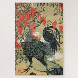 動植綵絵(14)南天雄鶏図, 伊藤若冲 JIGSAW PUZZLE