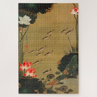 動植綵絵(17)蓮池遊魚図, 伊藤若冲 JIGSAW PUZZLE