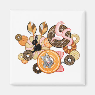 動物とドーナッツ（リメイク）／Animal and doughnut (Remake) Magnet