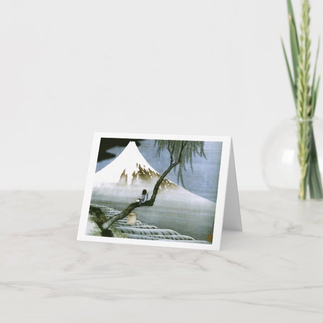 北斎 Boy & Mt Fuji Fine Art Card (Front)
