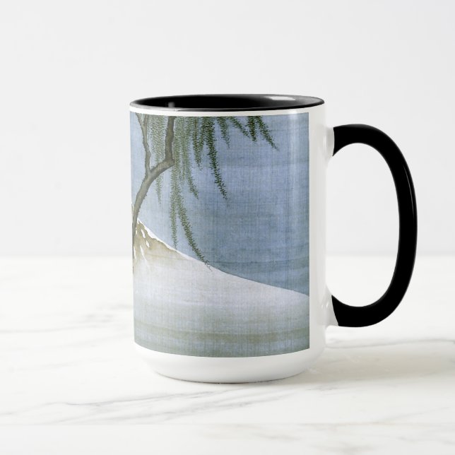 北斎 Boy & Mt Fuji Fine Art Mug (Right)