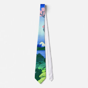 北斎 Goten-Yama Hill Hokusai Cherry Blossom Fine Tie
