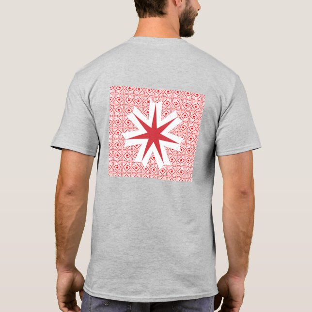 北海道旗　オリジナルプリント Tシャツ hokkaido japan T-Shirt (Back)
