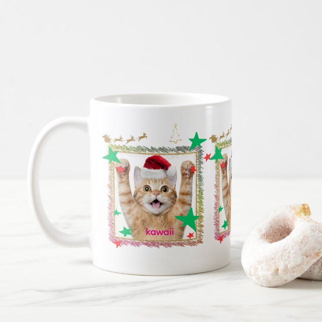 可愛いねこのクリスマスデザイン♡ COFFEE MUG (With Donut)