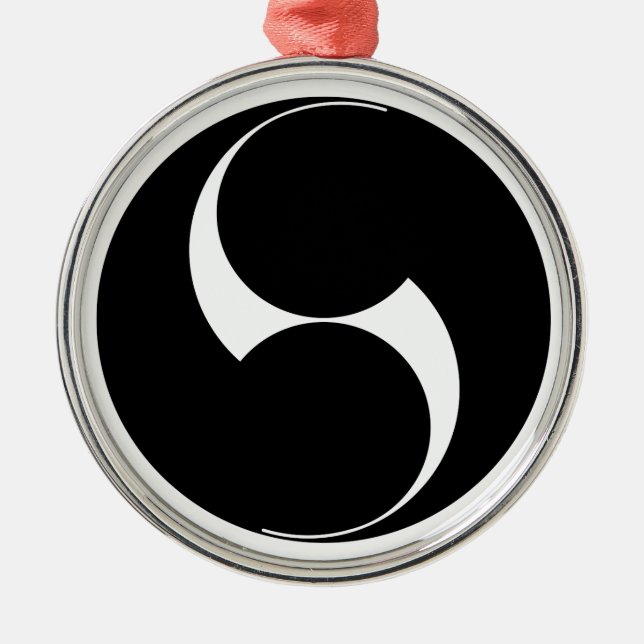 右二つ巴（素描き） METAL ORNAMENT (Front)