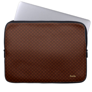 名前　カスタマイズ　タータンチェック　ダークブラウン   ラップトップスリーブ LAPTOP SLEEVE
