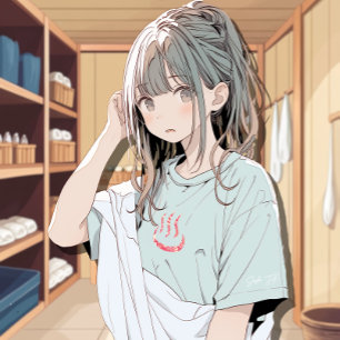 和柄銭湯マークTシャツ|Nihon SENTO T-Shirt 寿司娘 GenerativeAI