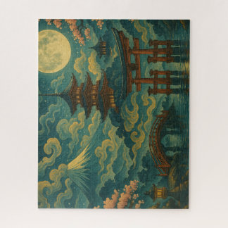 和風ドリームスケープ｜月夜の幻想風景パズル / Japanese Dreamscape – Moon Jigsaw Puzzle