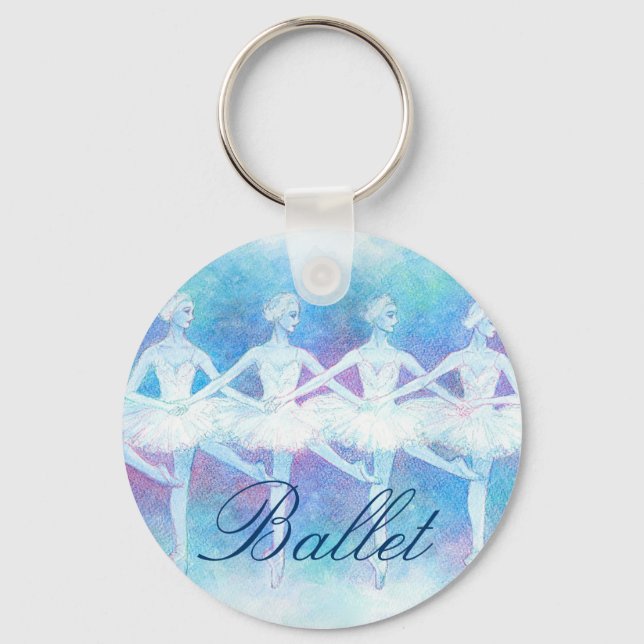 四羽の白鳥の踊りキーホルダー KEYCHAIN (Front)