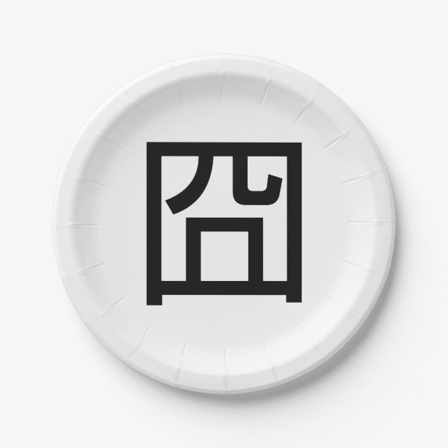 囧 Jiong Chinese Orz Asian Meme Hanzi Emoticon Paper Plate (Front)