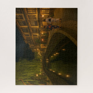 城崎温泉の柳並木と浴衣の町並み/Kinosaki Onsen Night with Yukata  Jigsaw Puzzle