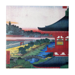 増上寺, 広重 Red Temple, Hiroshige, Ukiyo-e Tile