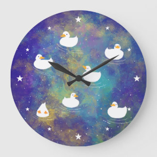 宇宙を泳ぐアヒル LARGE CLOCK