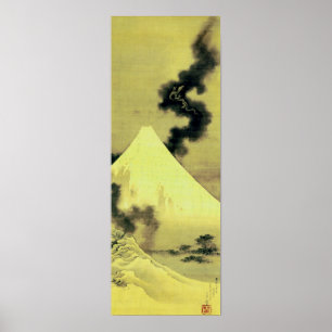 富士と昇龍, 北斎 Mount Fuji and Dragon, Hok Poster