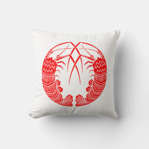 対い海老の丸 THROW PILLOW
