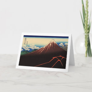 山下白雨, 北斎 Thunder and Mount Fuji, Hokusai, Ukiyo-e Card
