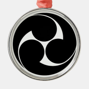 左三つ巴(地抜き) METAL ORNAMENT