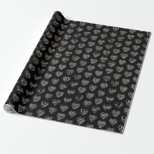 感謝のココロ Thank you 多言語44国語 白字パターン Wrapping Paper