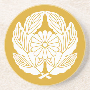 抱き菊の葉に菊 COASTER