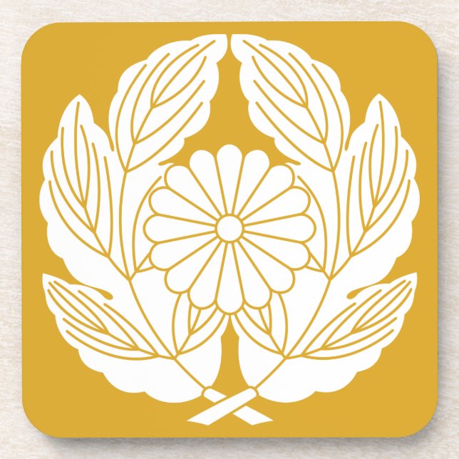 抱き菊の葉に菊 COASTER (Front)
