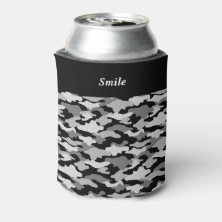 文字　カスタマイズ　迷彩　ブラック 缶クーラー CAN COOLER