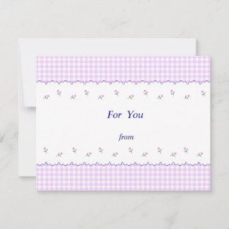 文字　カスタマイズ　野ばら　チェック　ピンク  HOLIDAY CARD