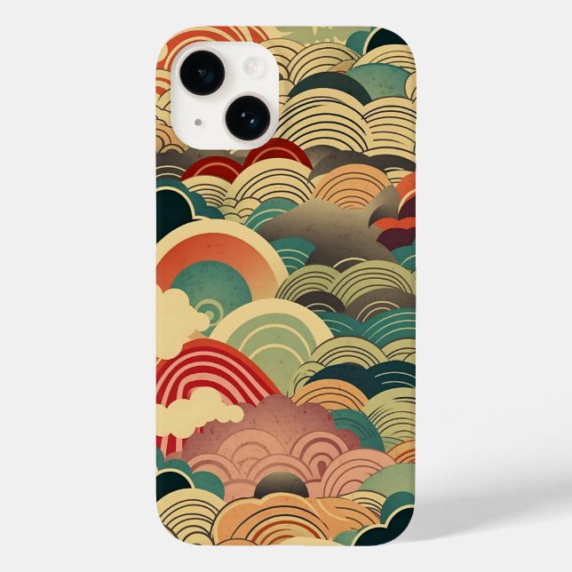 日本の伝統的なヴィンテージデザインを使用したアート作品　雲 Case-Mate iPhone CASE (Back)