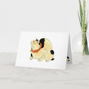 日本猫, 国芳 Japanese Cat, Kuniyoshi, Ukiyo-e Card