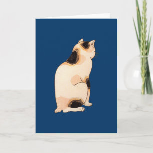 日本猫, 国芳 Japanese Cat, Kuniyoshi, Ukiyo-e Card