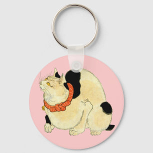 日本猫, 国芳 Japanese Cat, Kuniyoshi, Ukiyo-e Keychain