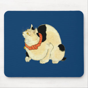 日本猫, 国芳 Japanese Cat, Kuniyoshi, Ukiyo-e Mouse Pad