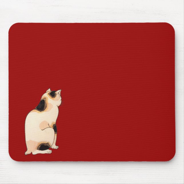 日本猫, 国芳 Japanese Cat, Kuniyoshi, Ukiyo-e Mouse Pad (Front)