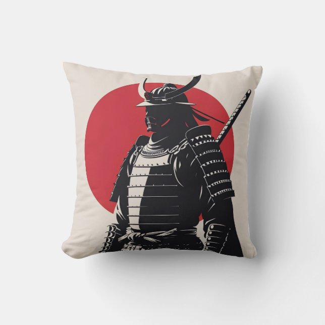 「日輪の侍（Nichirin no Samurai）」 Throw Pillow (Front)