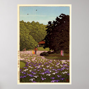 明治神宮菖蒲園, Iris Garden at Meiji Shrine, Hasui Kawase Poster