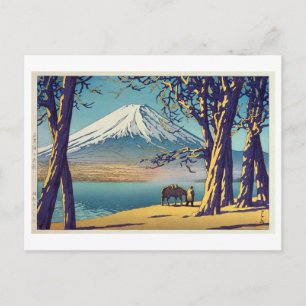 晩秋の富士山, Mt.Fuji in autumn, Hasui Kawase, Woodcut Postcard