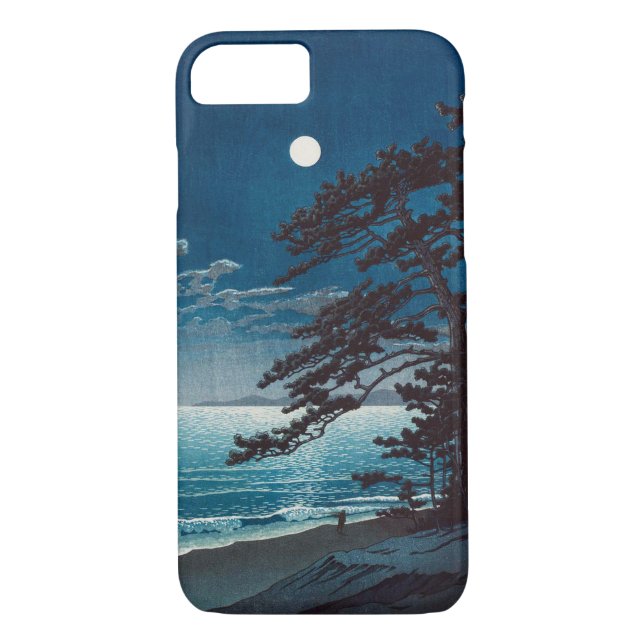 月の二宮海岸, 川瀬巴水 Moon at Ninomiya Beach, Hasui Kawase Case-Mate iPhone Case (Back)