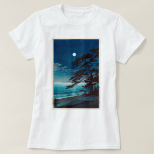 月の二宮海岸, 川瀬巴水 Moon at Ninomiya Beach, Hasui Kawase T-Shirt