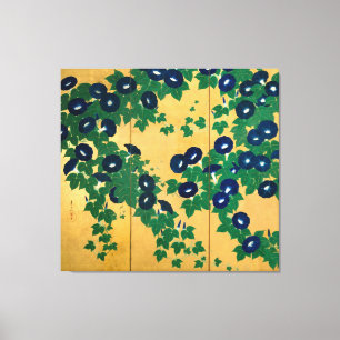朝顔（部分）, 其一 Morning glory(detail), Kiitsu Canvas Print