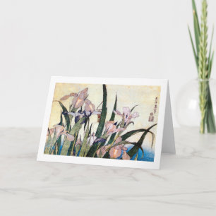 杜若ときりぎりす, 北斎 Iris and Grasshop Card